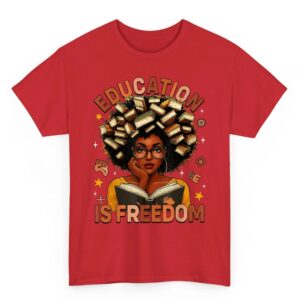 Education is Freedom Black Teacher Books Black History Month T Shirt 1 06