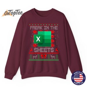 Freak In The Sheets Excel Spreadsheet Ugly Christmas Sweatshirt 08