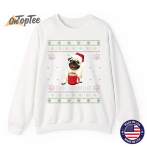 Funny Bah Humpug Cute Dog Lover Ugly Christmas Sweatshirt 13