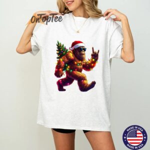 Funny Christmas Bigfoot Hoodie Santa Hat Holiday Lights Xmas Graphic Sweatshirt 10