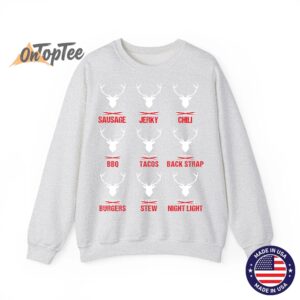 Funny Christmas Reindeer Hunter Deer Meat Hunting Gifts Sweatshirt 02