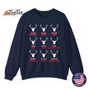 Funny Christmas Reindeer Hunter Deer Meat Hunting Gifts Sweatshirt 06