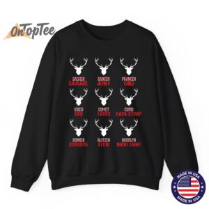 Funny Christmas Reindeer Hunter Deer Meat Hunting Gifts Sweatshirt 07