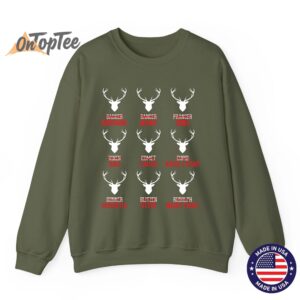 Funny Christmas Reindeer Hunter Deer Meat Hunting Gifts Sweatshirt 09