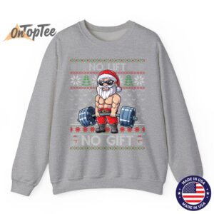 Funny Christmas Sweatshirt - Muscle Santa Lifting Ugly 2 Funny Christmas Sweatshirt Muscle Santa Lifting Ugly 03