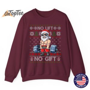 Funny Christmas Sweatshirt - Muscle Santa Lifting Ugly 7 Funny Christmas Sweatshirt Muscle Santa Lifting Ugly 08