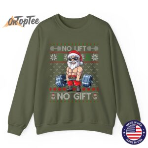 Funny Christmas Sweatshirt - Muscle Santa Lifting Ugly 8 Funny Christmas Sweatshirt Muscle Santa Lifting Ugly 09