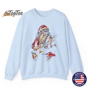 Funny Christmas Sweatshirt Rock Guitar Santa Claus Design 04
