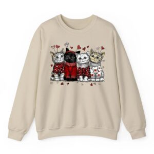 Funny Girls Cat Valentine s Day Women Valentine Kitten Lover Sweatshirt 04
