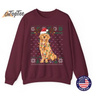 Funny Golden Retriever Christmas Ugly Sweatshirt 08