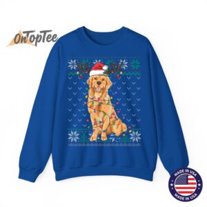 Funny Golden Retriever Christmas Ugly Sweatshirt 10