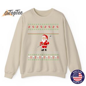 Funny Golfing Santa Christmas Ugly Sweatshirt 01