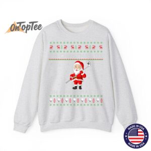 Funny Golfing Santa Christmas Ugly Sweatshirt 1 Funny Golfing Santa Christmas Ugly Sweatshirt 02