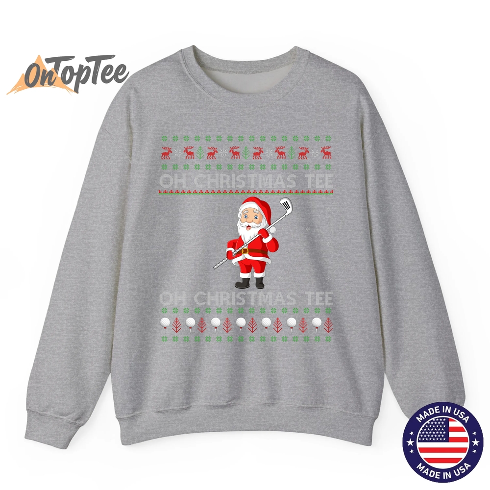 Funny Golfing Santa Christmas Ugly Sweatshirt Funny Golfing Santa Christmas Ugly Sweatshirt