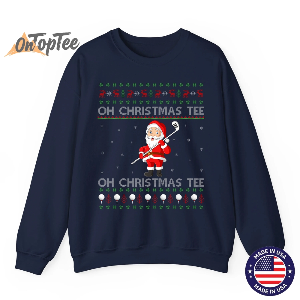 Funny Golfing Santa Christmas Ugly Sweatshirt Funny Golfing Santa Christmas Ugly Sweatshirt