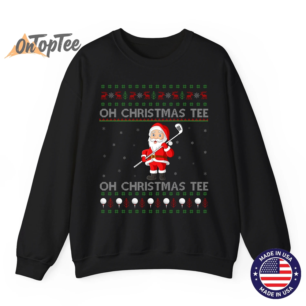 Funny Golfing Santa Christmas Ugly Sweatshirt Funny Golfing Santa Christmas Ugly Sweatshirt