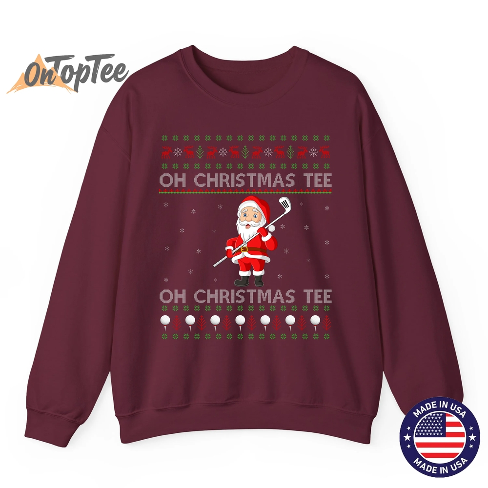 Funny Golfing Santa Christmas Ugly Sweatshirt Funny Golfing Santa Christmas Ugly Sweatshirt