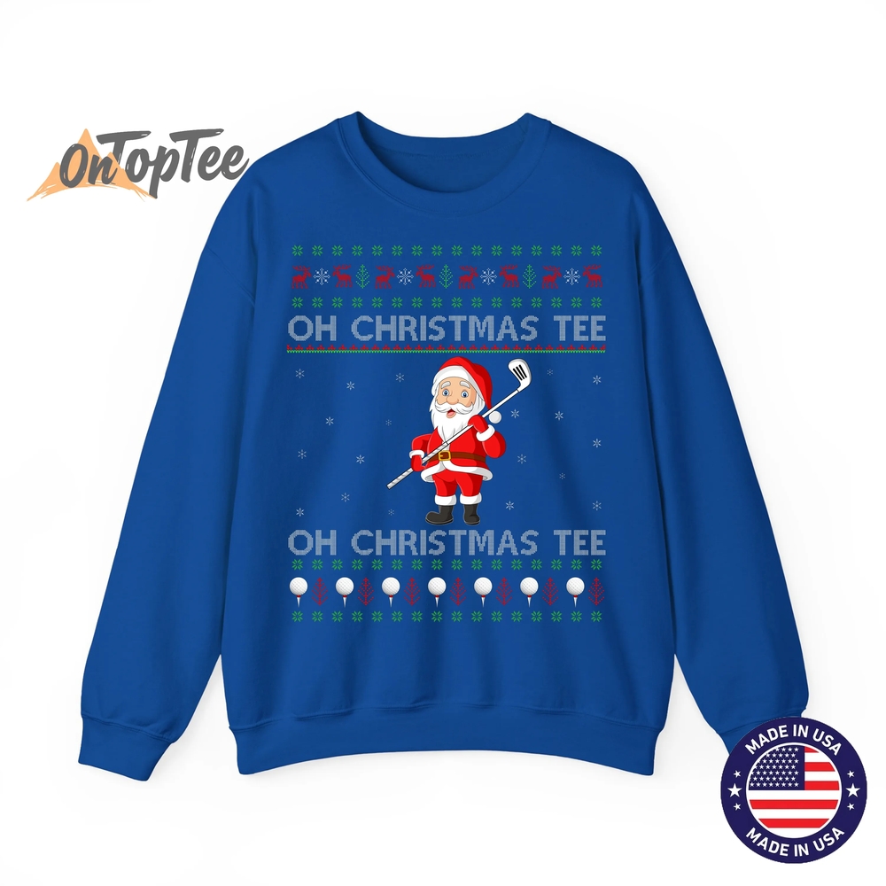 Funny Golfing Santa Christmas Ugly Sweatshirt Funny Golfing Santa Christmas Ugly Sweatshirt