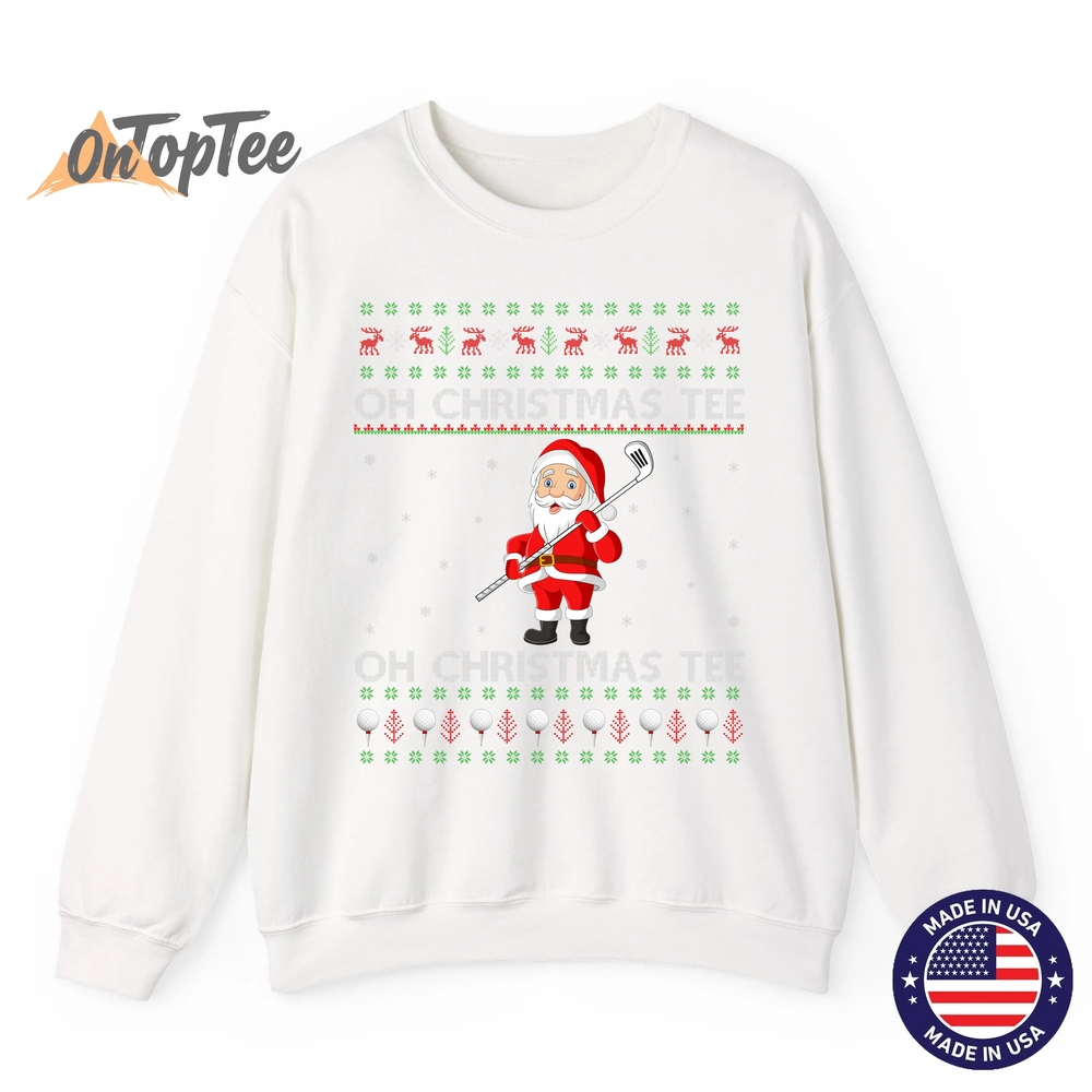 Funny Golfing Santa Christmas Ugly Sweatshirt Funny Golfing Santa Christmas Ugly Sweatshirt