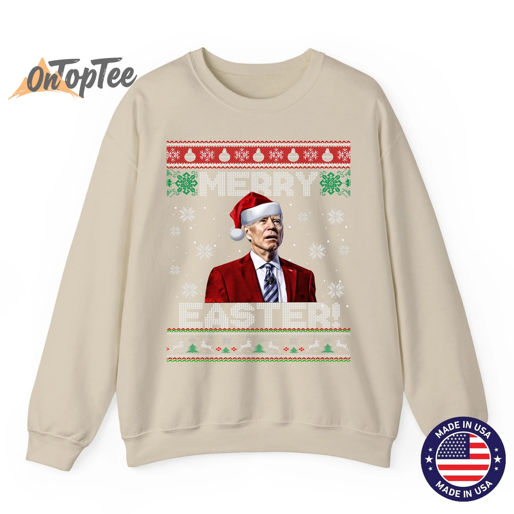 Funny Joe Biden Merry Easter Ugly Christmas Sweatshirt Funny Joe Biden Merry Easter Ugly Christmas Sweatshirt
