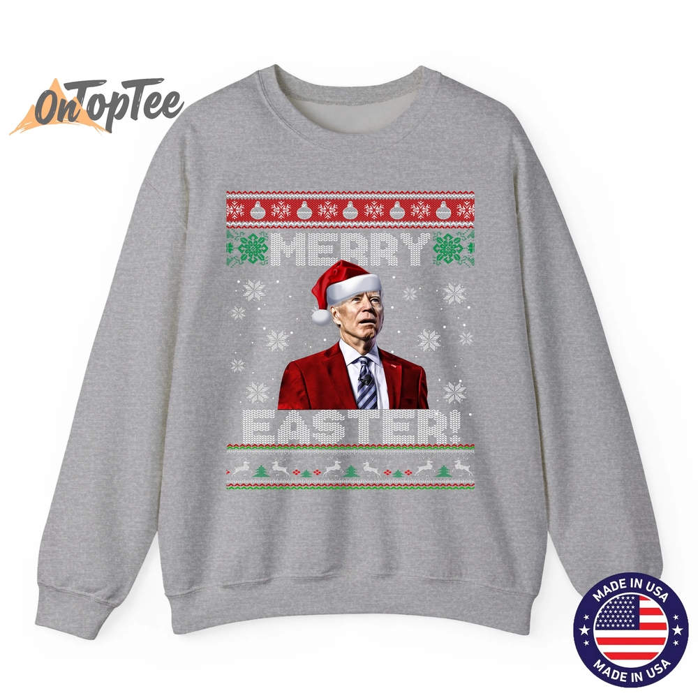 Funny Joe Biden Merry Easter Ugly Christmas Sweatshirt Funny Joe Biden Merry Easter Ugly Christmas Sweatshirt