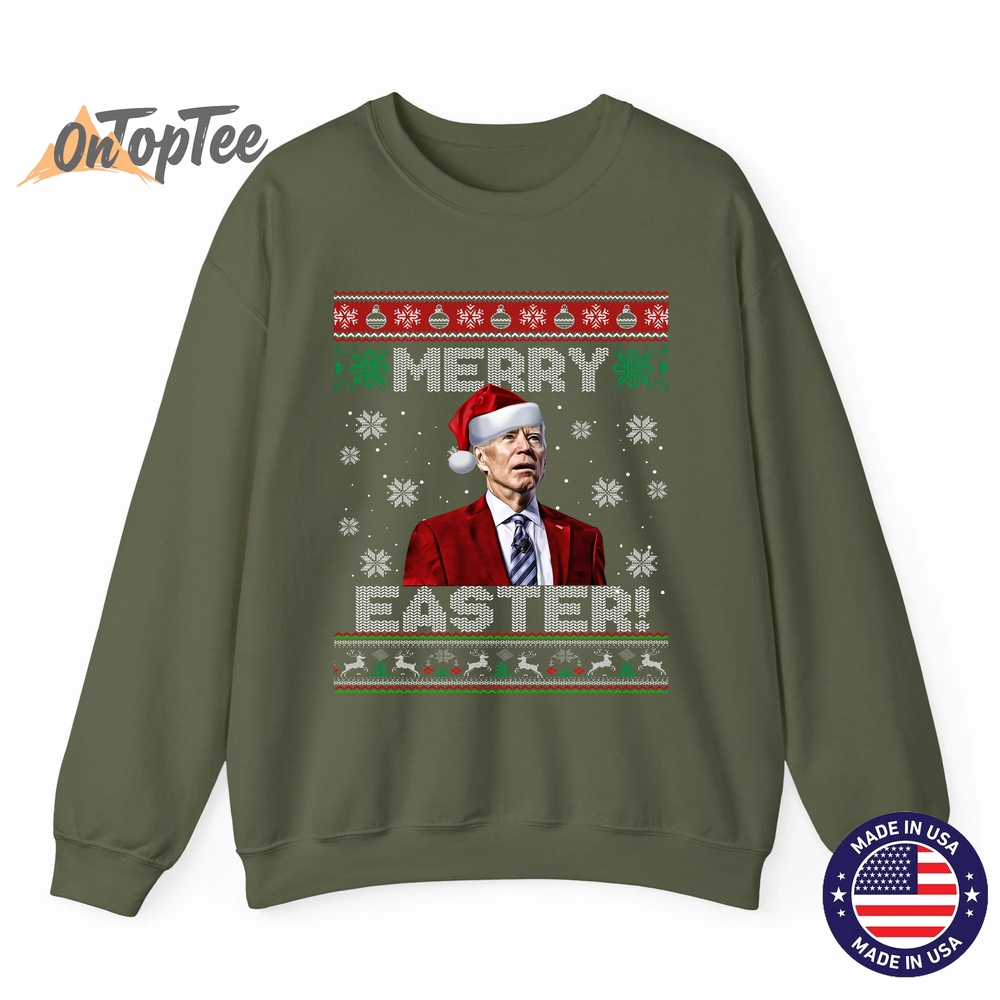 Funny Joe Biden Merry Easter Ugly Christmas Sweatshirt Funny Joe Biden Merry Easter Ugly Christmas Sweatshirt
