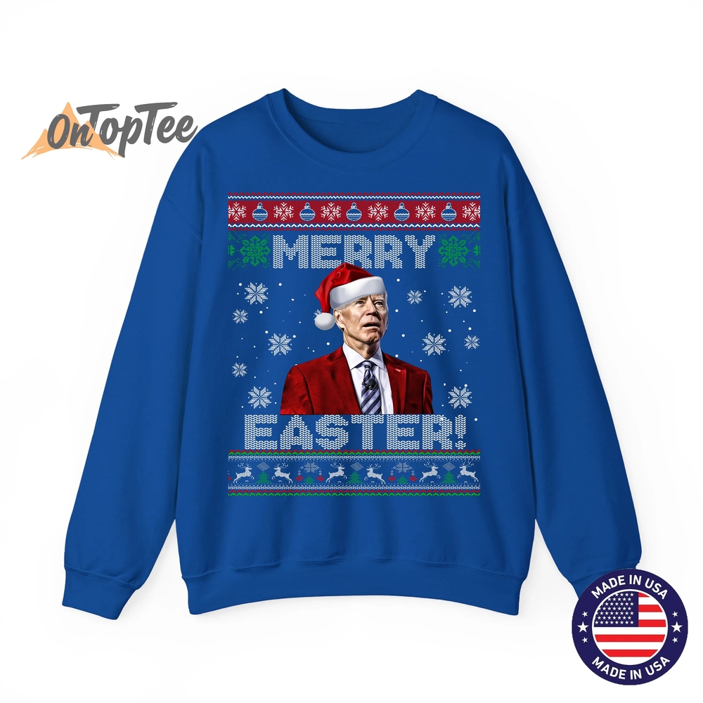 Funny Joe Biden Merry Easter Ugly Christmas Sweatshirt Funny Joe Biden Merry Easter Ugly Christmas Sweatshirt