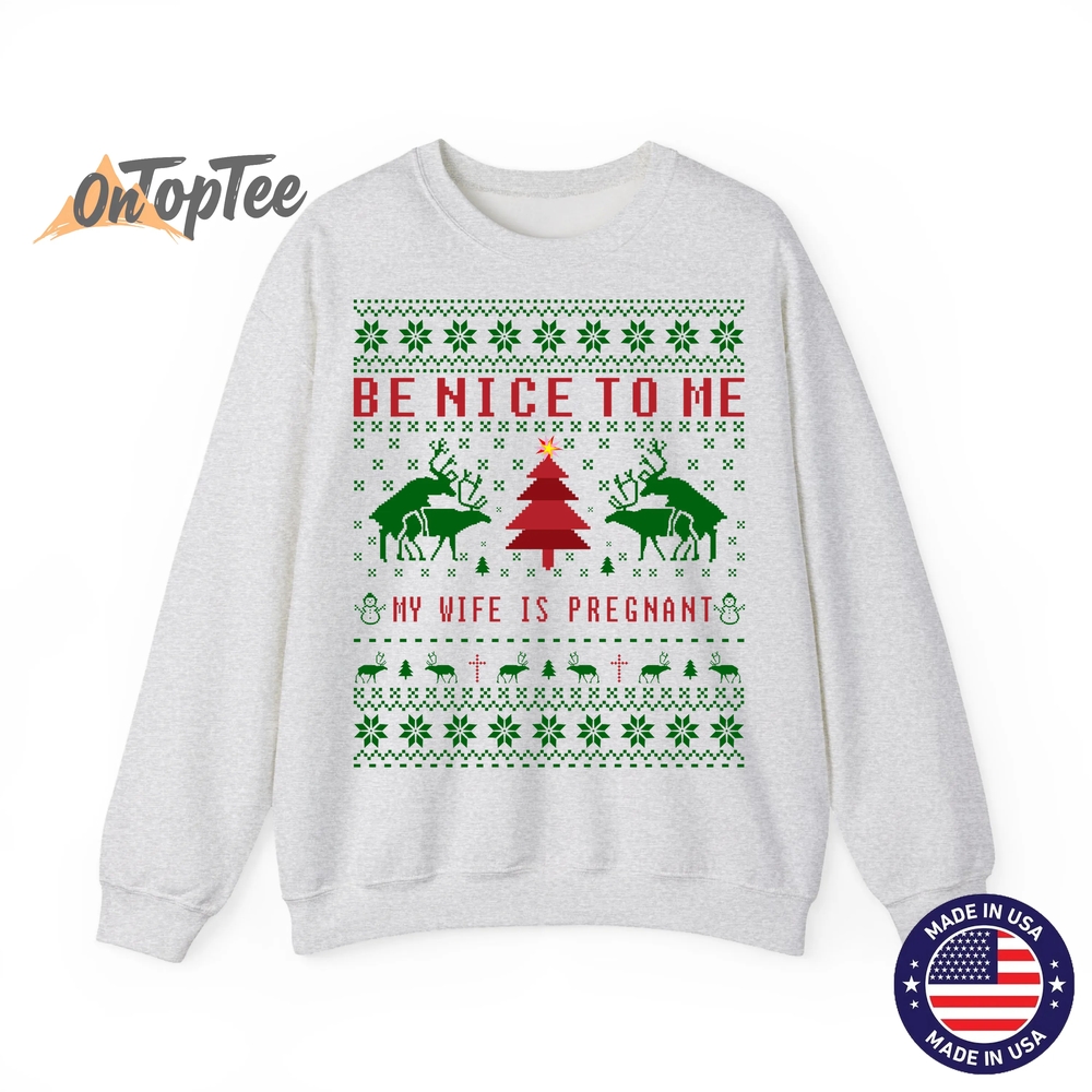 Funny Reindeer Daddy Ugly Christmas Pregnancy Sweatshirt Funny Reindeer Daddy Ugly Christmas Pregnancy Sweatshirt