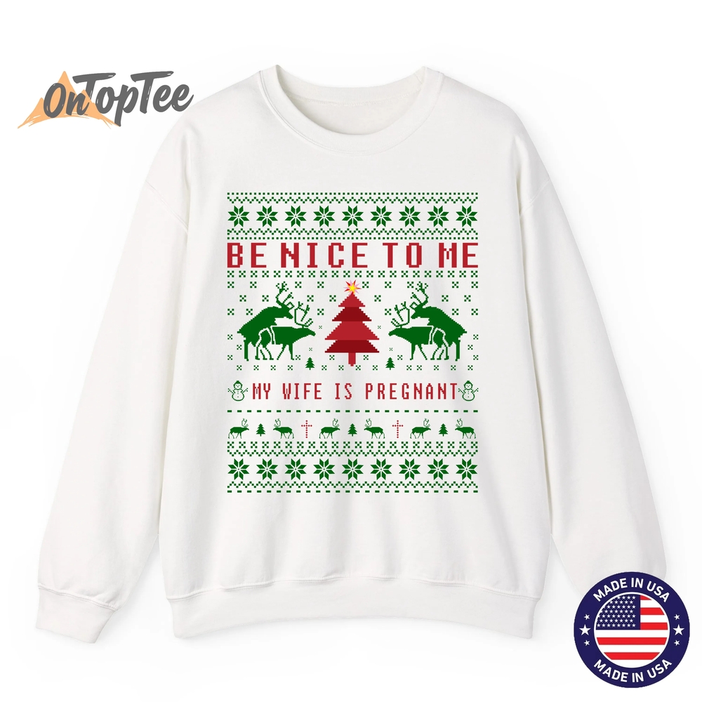 Funny Reindeer Daddy Ugly Christmas Pregnancy Sweatshirt Funny Reindeer Daddy Ugly Christmas Pregnancy Sweatshirt