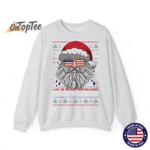 Funny Santa American Flag Freedom Patriotic Merry Christmas Sweatshirt 02