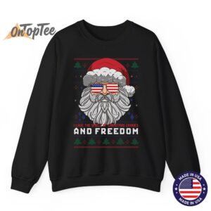 Funny Santa American Flag Freedom Patriotic Merry Christmas Sweatshirt 07