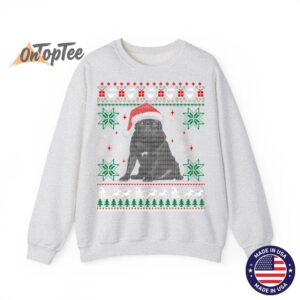 Funny Ugly Christmas Sweatshirt - Black Pug Design 3 Funny Ugly Christmas Sweatshirt Black Pug Design 04