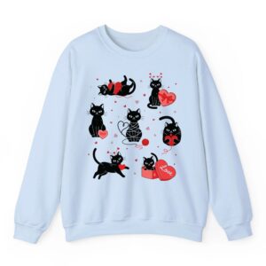Funny Valentine Cats Love Hearts Cute Cat For Women & Girls Sweatshirt 1 Funny Valentine Cats Love Hearts Cute Cat For Women Girls Sweatshirt 02