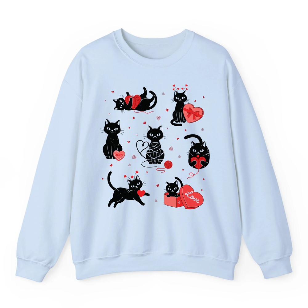 Funny Valentine Cats Love Hearts Cute Cat For Women & Girls Sweatshirt Funny Valentine Cats Love Hearts Cute Cat For Women & Girls Sweatshirt