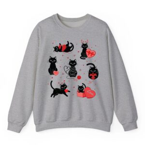 Funny Valentine Cats Love Hearts Cute Cat For Women & Girls Sweatshirt 4 Funny Valentine Cats Love Hearts Cute Cat For Women Girls Sweatshirt 05