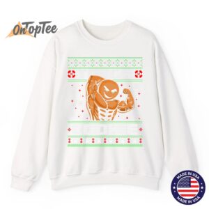 Gingerbread Man Funny Ugly Christmas Gym Workout Sweatshirt 11