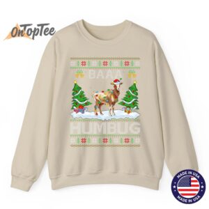 Goat Xmas Tree Lighting Baaa Humbug Ugly Christmas Sweatshirt 03