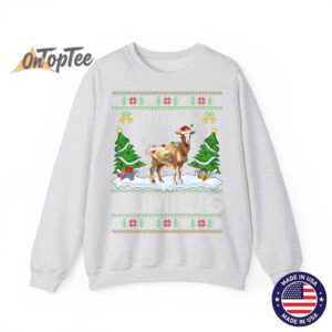 Goat Xmas Tree Lighting Baaa Humbug Ugly Christmas Sweatshirt 04