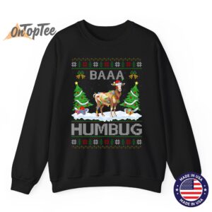 Goat Xmas Tree Lighting Baaa Humbug Ugly Christmas Sweatshirt 08