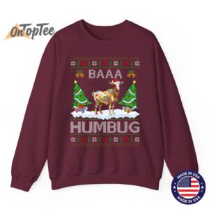 Goat Xmas Tree Lighting Baaa Humbug Ugly Christmas Sweatshirt 10