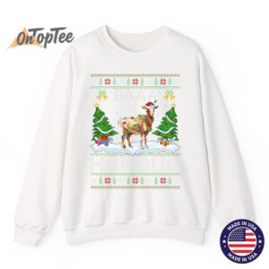 Goat Xmas Tree Lighting Baaa Humbug Ugly Christmas Sweatshirt 13
