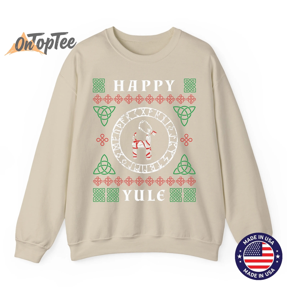 Happy Yule Pagan Wicca Ugly Christmas Sweatshirt Happy Yule Pagan Wicca Ugly Christmas Sweatshirt