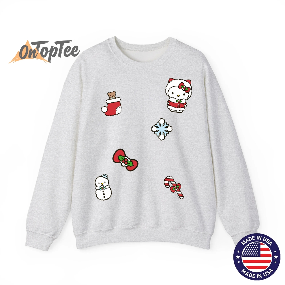 Hello Kitty Christmas Holiday Sweatshirt with Patches Hello Kitty Christmas Holiday Sweatshirt with Patches