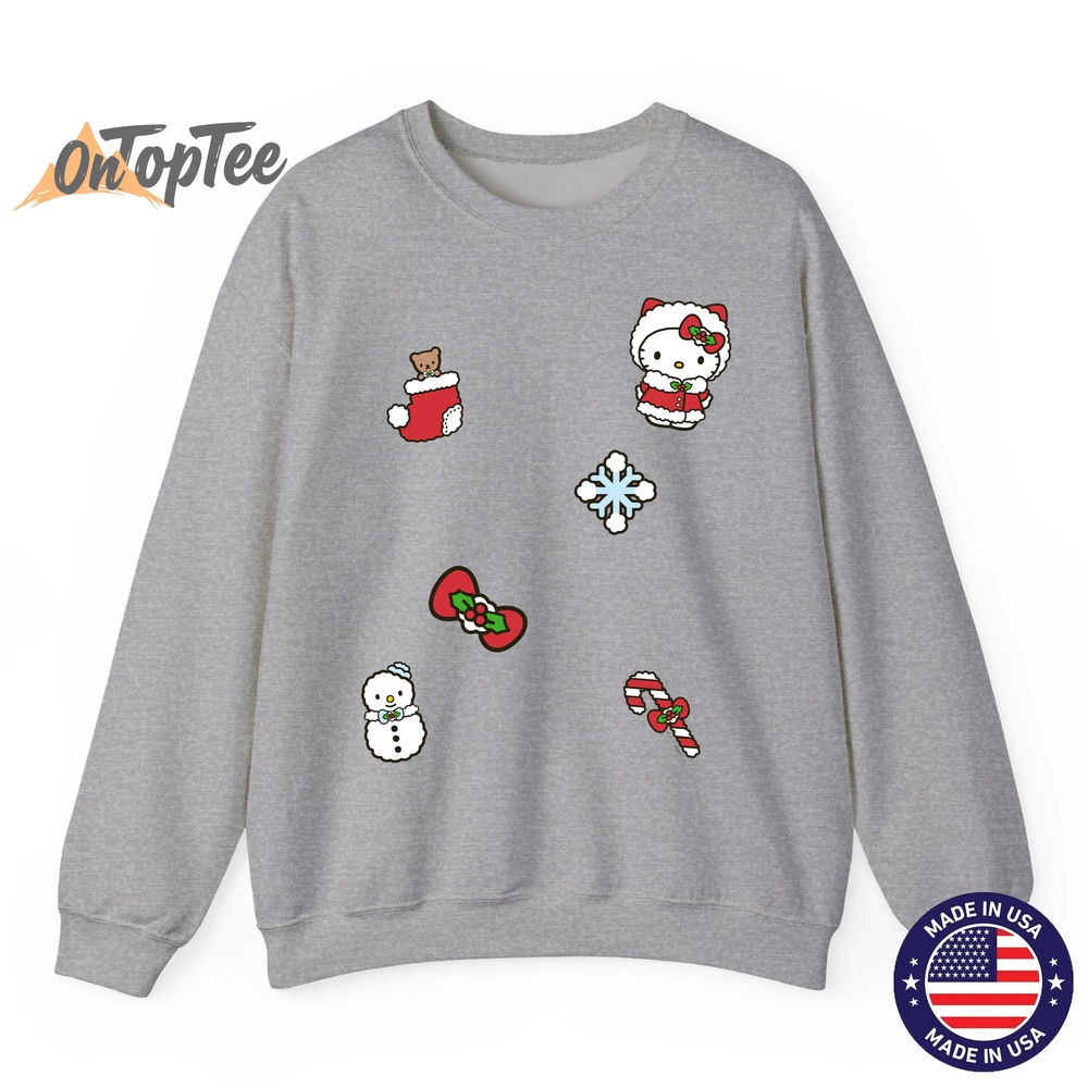 Hello Kitty Christmas Holiday Sweatshirt with Patches Hello Kitty Christmas Holiday Sweatshirt with Patches
