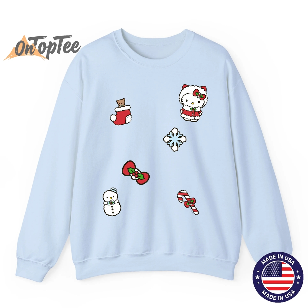 Hello Kitty Christmas Holiday Sweatshirt with Patches Hello Kitty Christmas Holiday Sweatshirt with Patches