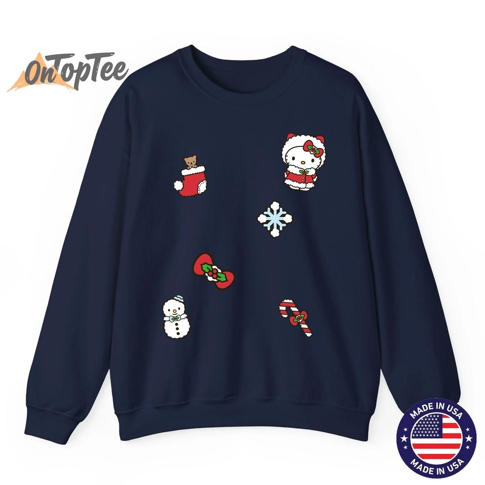 Hello Kitty Christmas Holiday Sweatshirt with Patches Hello Kitty Christmas Holiday Sweatshirt with Patches