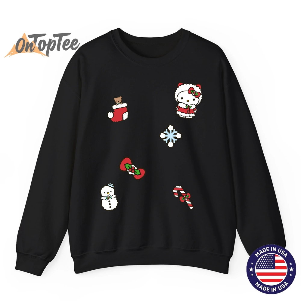Hello Kitty Christmas Holiday Sweatshirt with Patches Hello Kitty Christmas Holiday Sweatshirt with Patches