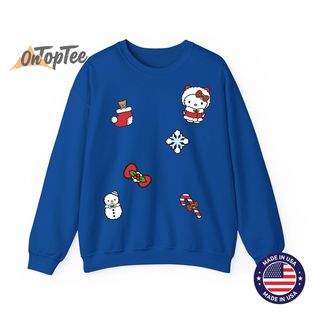 Hello Kitty Christmas Holiday Sweatshirt with Patches Hello Kitty Christmas Holiday Sweatshirt with Patches