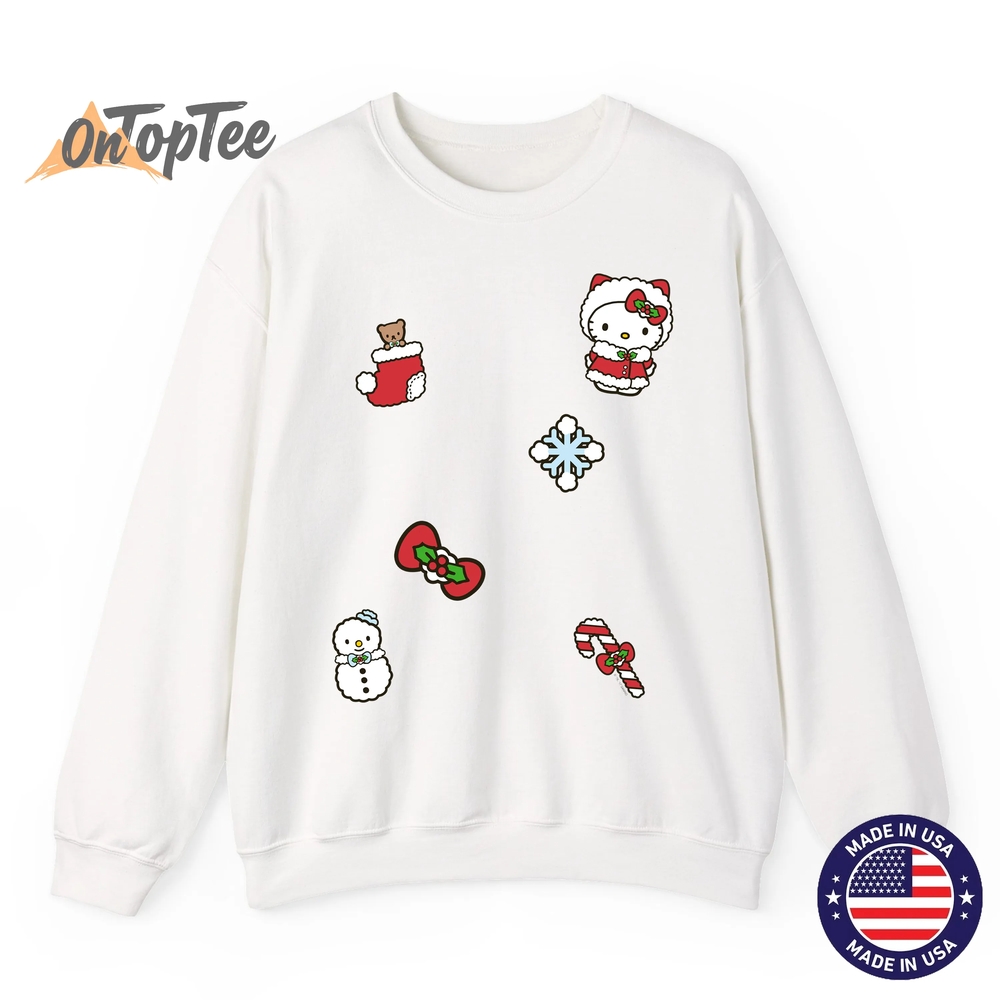 Hello Kitty Christmas Holiday Sweatshirt with Patches Hello Kitty Christmas Holiday Sweatshirt with Patches