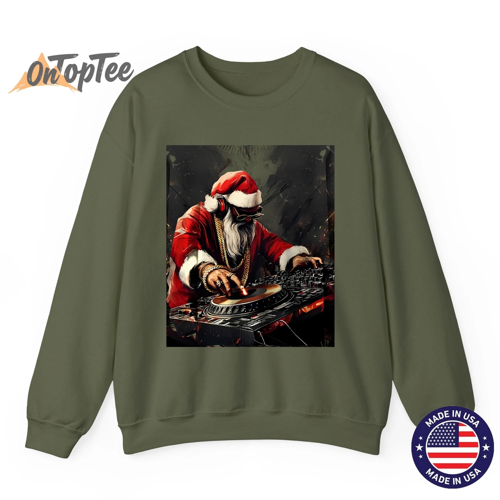Hip Hop Santa DJ Christmas Sweatshirt Hip Hop Santa DJ Christmas Sweatshirt